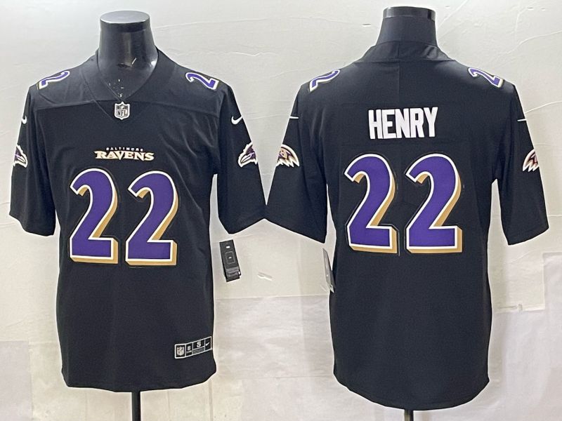 Men 2025 Nike Baltimore Ravens #22 Henry Black Limited NFL Jersey style 011->chicago white sox->MLB Jersey